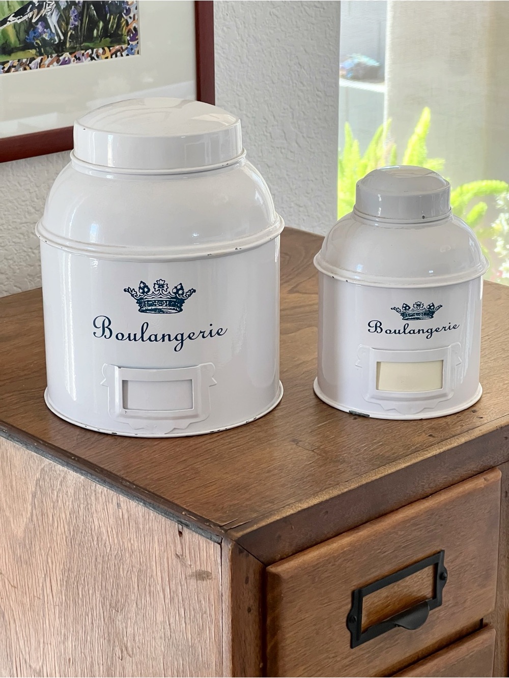 Anthropologie White Boulangerie Canister Set